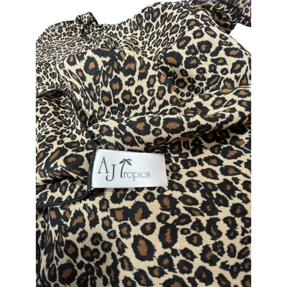 AJ Tropics Shawl Cheetah Print Sheer Scarf Lightweight Multi Use Swim Cover Up - Picture 4 of 4
